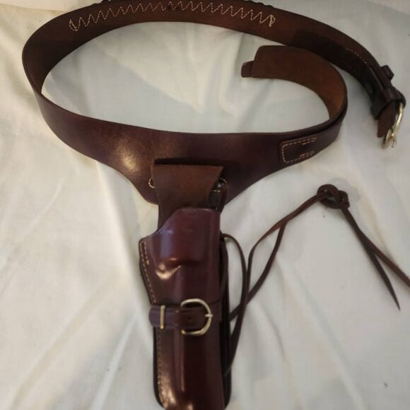 Triple K 114-15 Western Leather Belt &  Holster - Picture 1 of 10